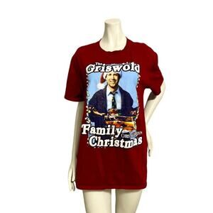 Griswold Family Red Graphic Christmas T-Shirt Size Large